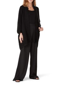 Black Chunky Knit Cardigan by Natori