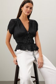 Black Satin Top by Polo Ralph Lauren