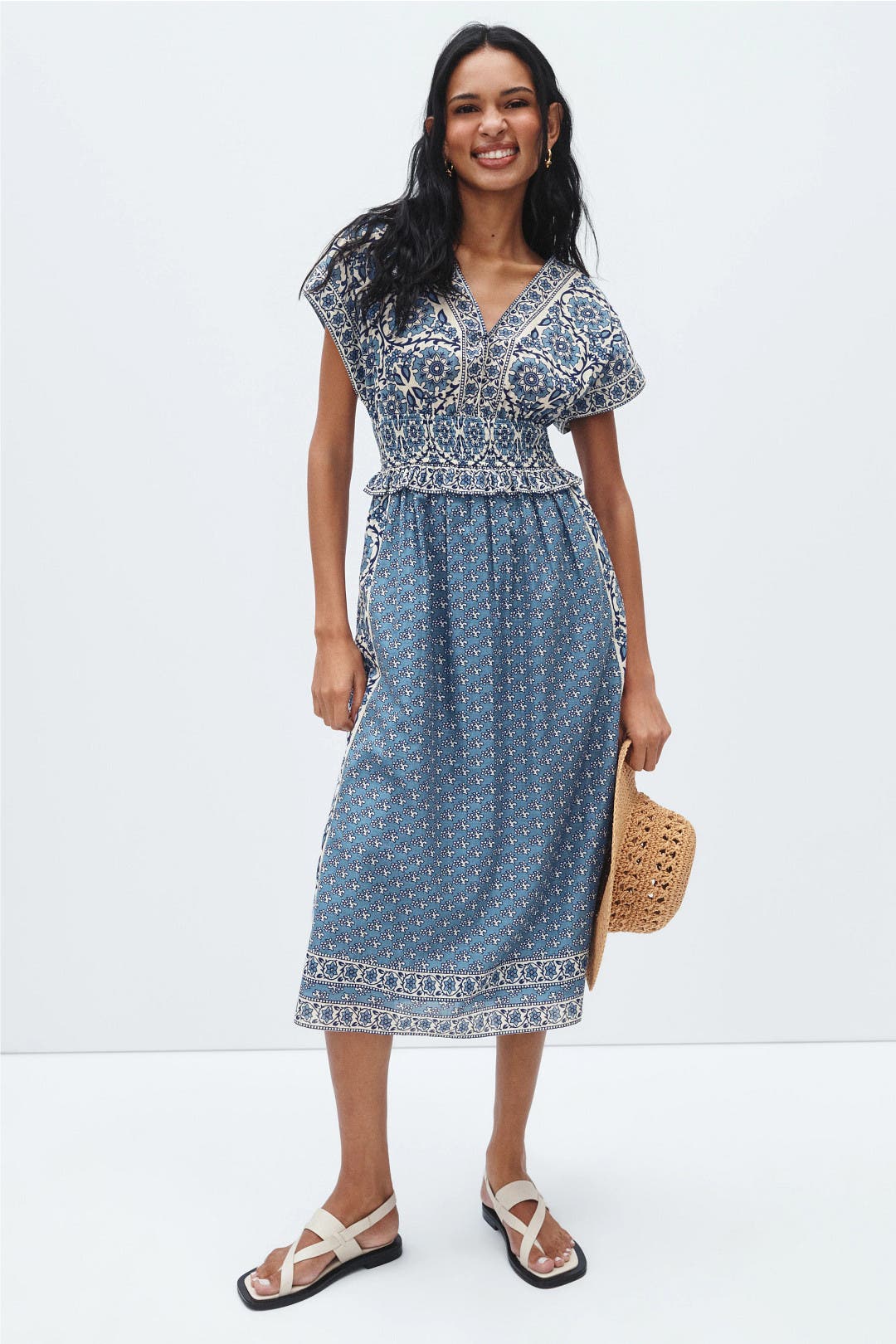 Smocked Waist Midi Dress by Sea NY x RTR | Rent the Runway