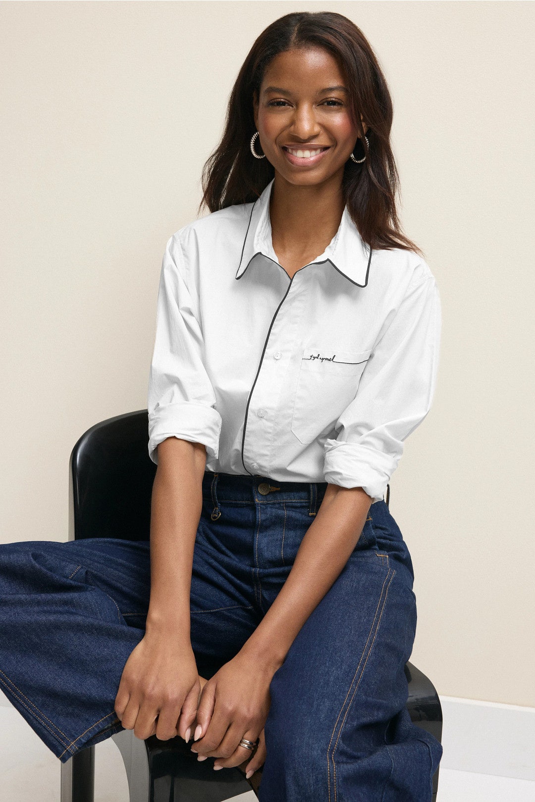 Contrast Trimmed Oversized Shirt by Yigal Azrouël 0