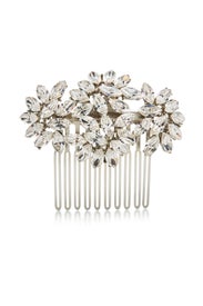 Crystal Leaves Silver Comb by Ben-Amun
