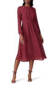 Red Heart Printed Dress by Boden