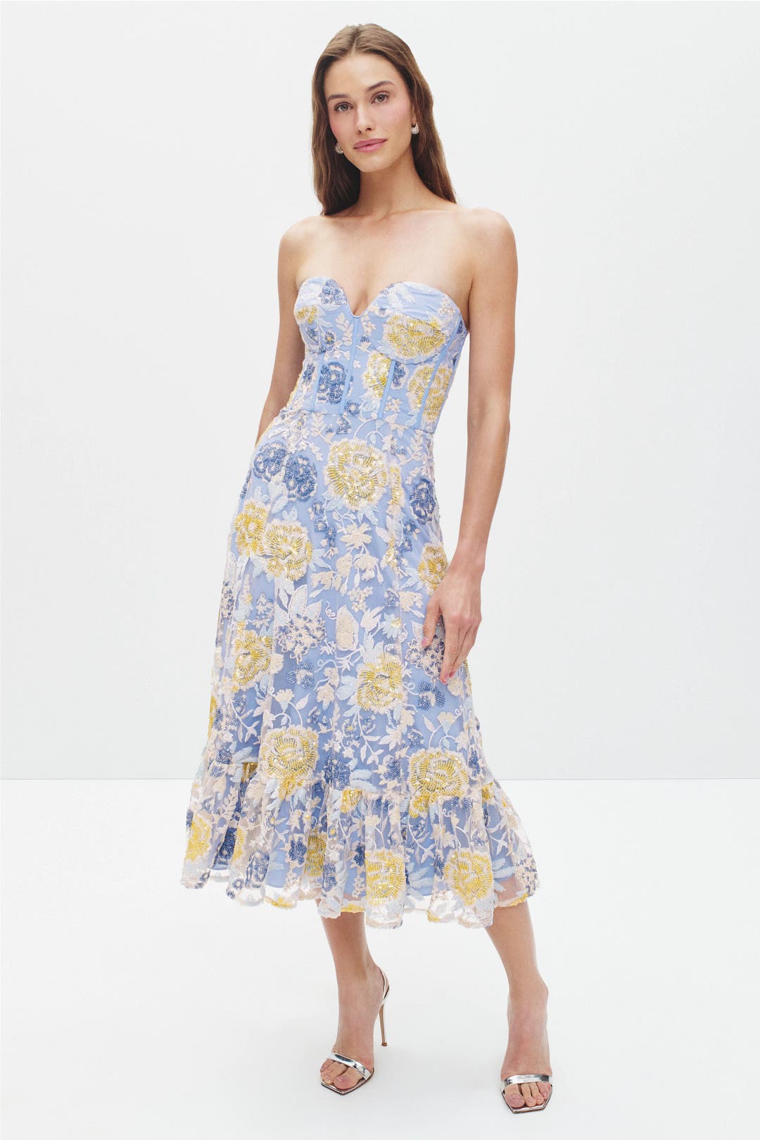 Carina Embroidered Dress by Dress The Population | Rent the Runway