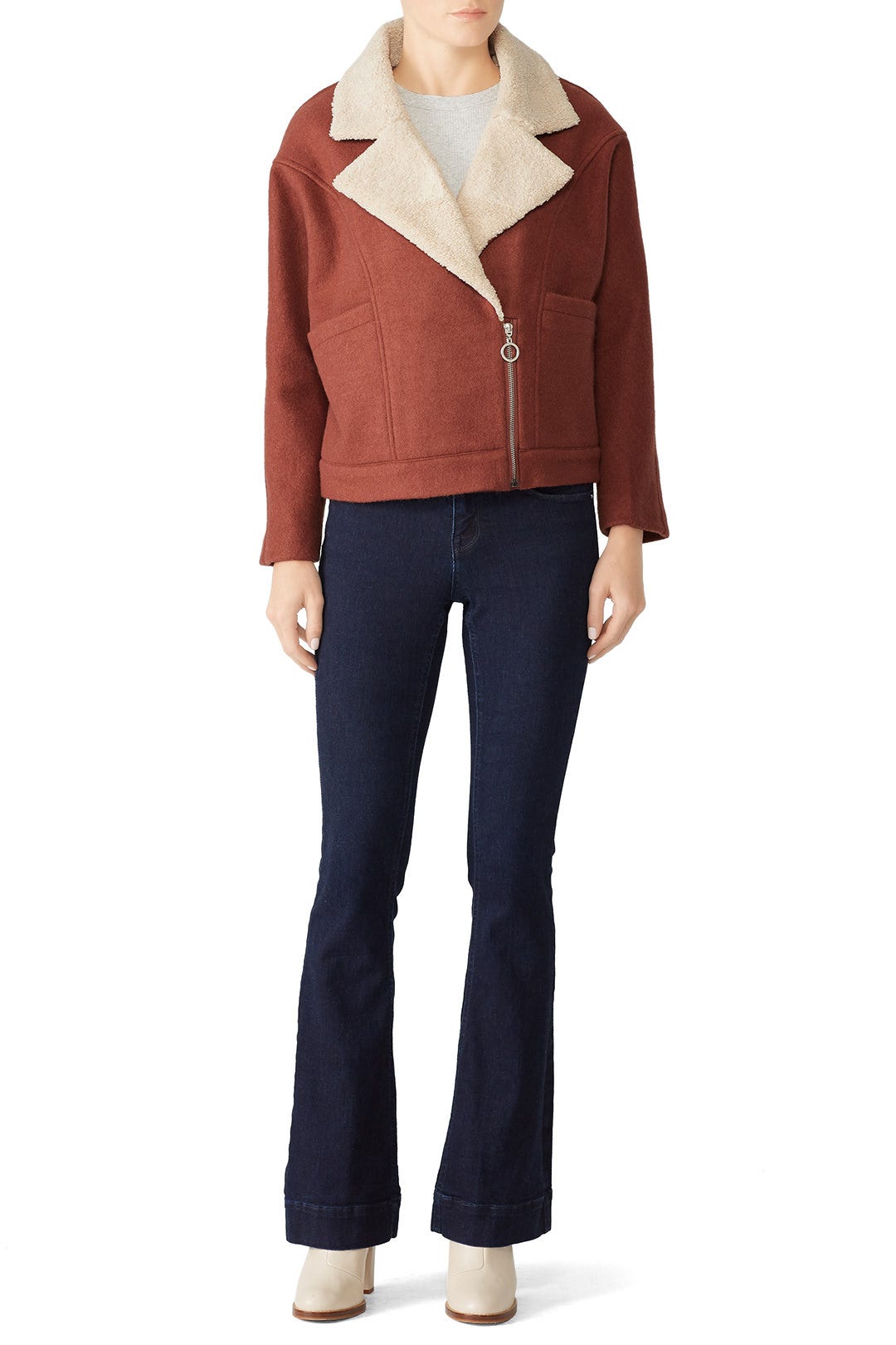 Faux Shearling Moto Jacket by Moon River 0