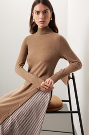 Asymmetrical Turtleneck Dress by NAADAM
