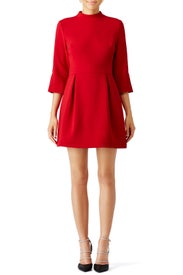Red Artelier Mock Neck Dress by Nicole Miller