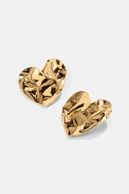 Large Crushed Heart Earrings by Oscar de la Renta