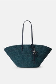 Blue East West Charm Tote by Poolside