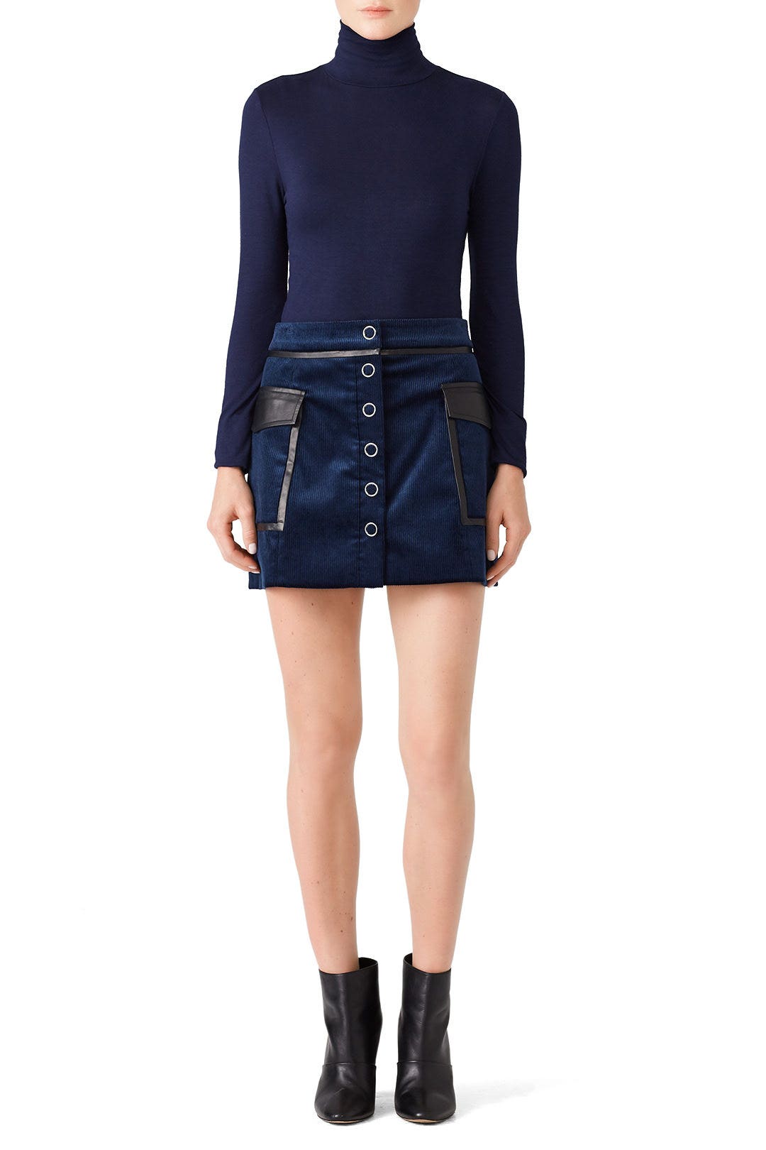 Navy Corduroy Drea Skirt by Ramy Brook 0