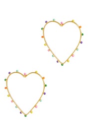 Dot Heart Hoop Earrings by Sylvia Toledano