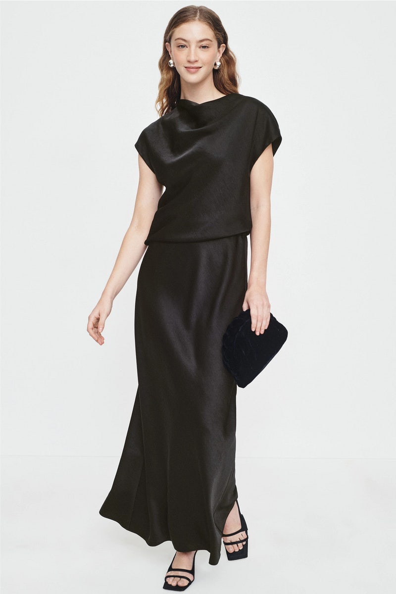 Draped Cowl Neck Dress by VINCE.