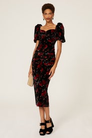 Rowenna Floral Velvet Dress by Autumn Adeigbo