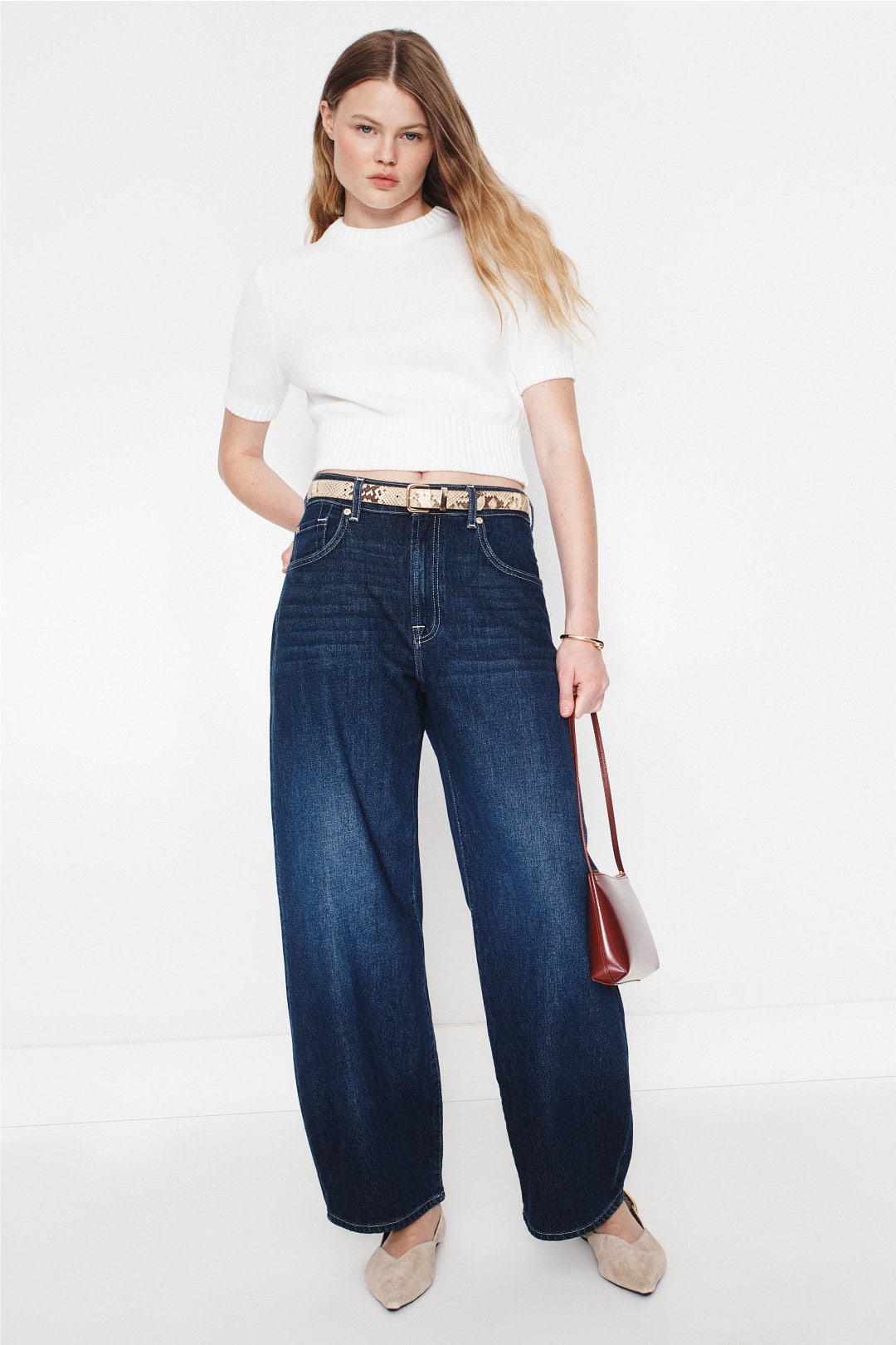 Bonnie Curvilinear Barrel Jeans by 7 For All Mankind 0