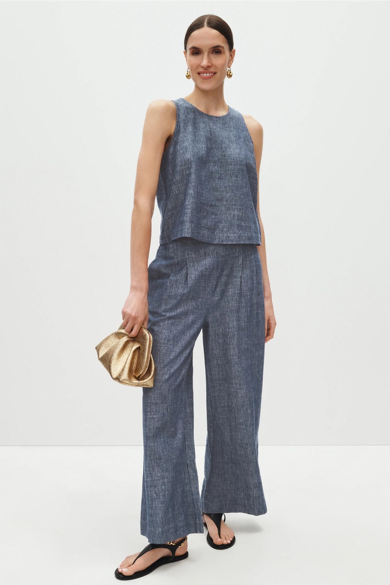 Chambray Mix Stevie Tank Top by NIC + ZOE - Photo 0