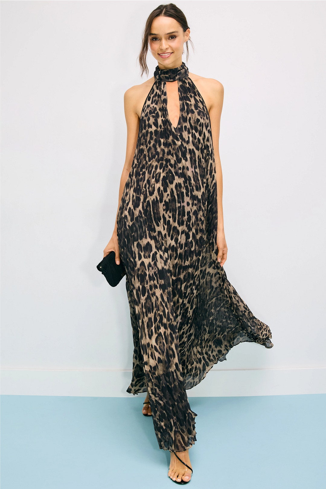 Pleated Animal Print Gown by One33 Social 0
