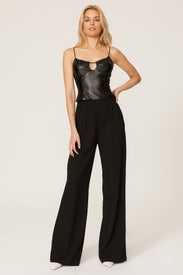 Pisa Faux Leather Top by Aya Muse