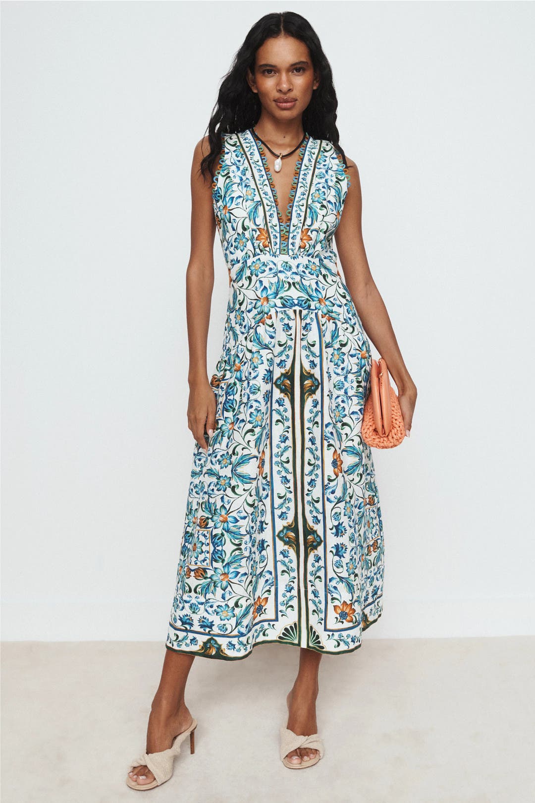 Flora Tile Midi Dress by FARM Rio | Rent the Runway