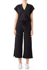 Black Sweatshirt Jumpsuit by KINLY