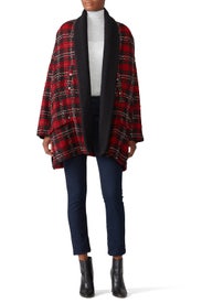 Tweedy Checks Sweater Coat by The Kooples