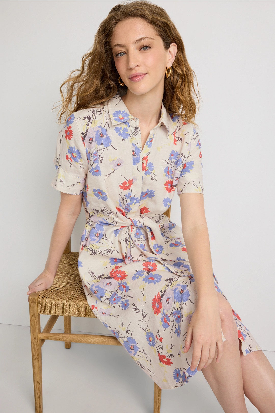 Floral Tie Front Shirt Dress by Lauren Ralph Lauren 0