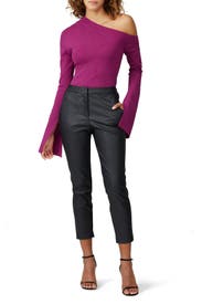 Magenta One Shoulder Top by Solace London