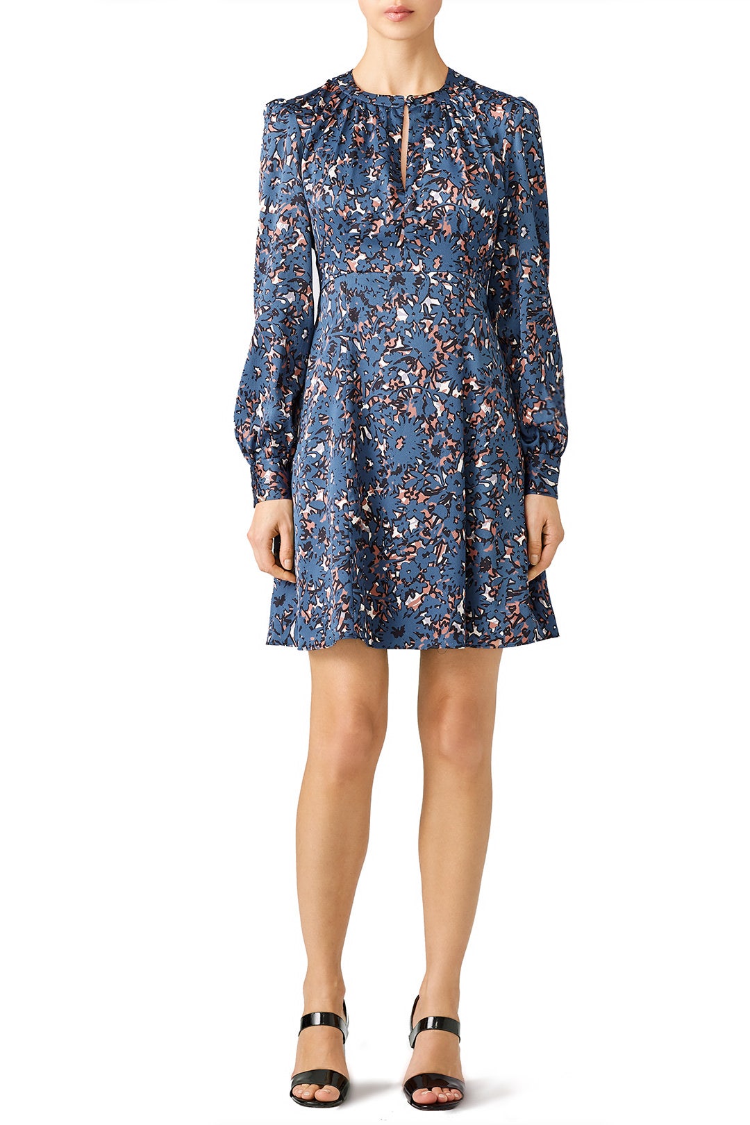 Blue Abstract Floral Dress by Slate & Willow 0