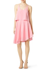 Pink Silk Double Layer Dress by Tibi