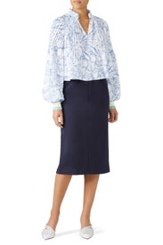 Isa Toile Cropped Edwardian Top by Tibi
