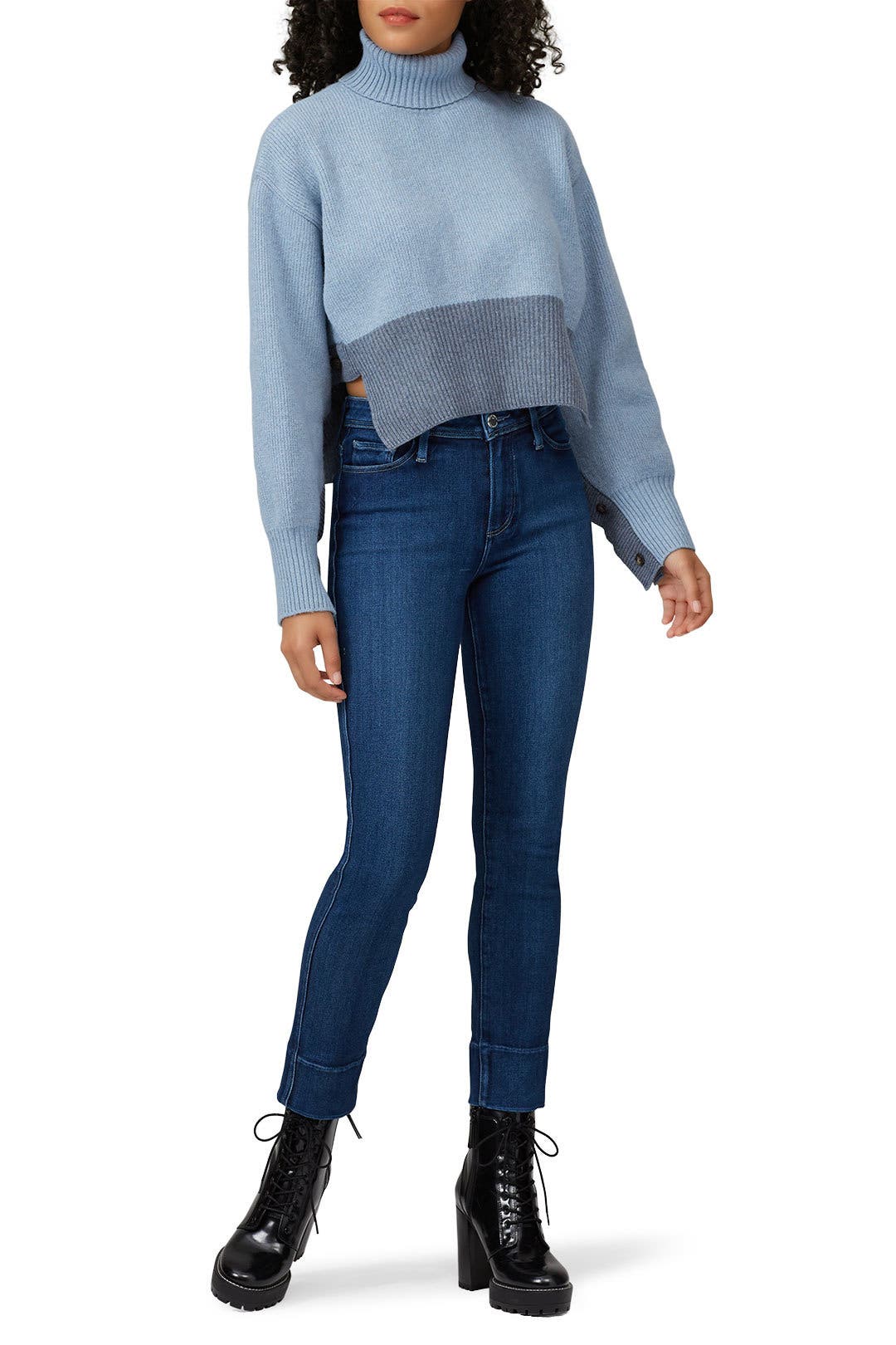 CÉDRIC CHARLIER - CEDRIC CHARLIER ニット Cédric Charlier grey mottled jumper with two rows of ostrich