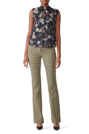 Printed Tab Flare Trousers by Derek Lam 10 Crosby