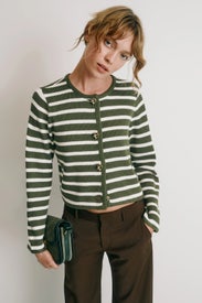 Olive Striped Cardigan by Derek Lam 10 Crosby x RTR