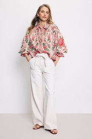 Flower Tapestry Pink Shirt by FARM Rio