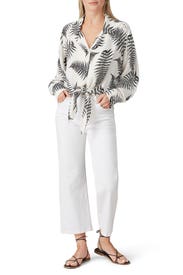 Long Sleeve Tie Front Top by Fifteen Twenty