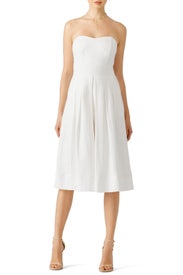 White Sweetheart Cropped Jumpsuit by Greylin