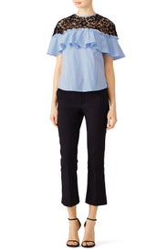 Blue Striped Poplin Top by Slate & Willow