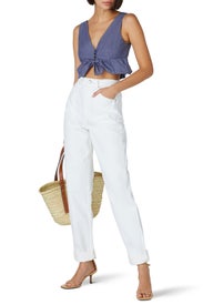 Chambray Ruffle Crop Top by Thakoon x RTR