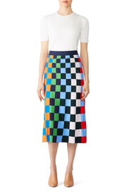 Tech Knit Checkered Skirt by Tory Sport