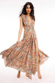 Romi Blue Multi Gown by Bronx and Banco