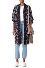 Contrast Collar Kimono by B Collection by Bobeau