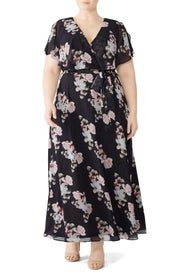 Black Floral Printed Maxi by City Chic