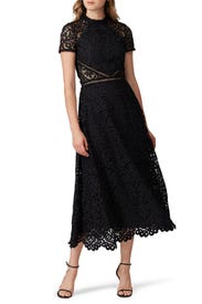 Sheer Side Lace Dress by ML Monique Lhuillier
