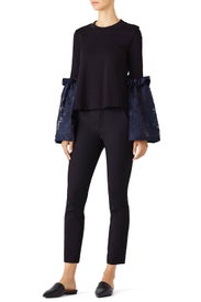 Black Lace Bell Top by Mother of Pearl