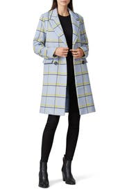 Grey Plaid Wool Coat by Slate & Willow