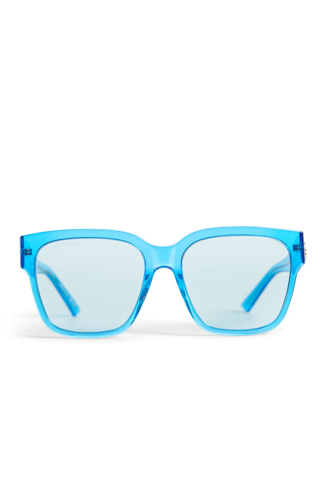 【関税&送料込】Balenciaga Light Blue Acetate Turbo Rectangl Light Blue Core Sunglasses by Balenciaga | Rent the Runway