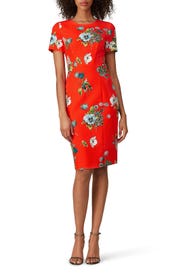 Red Floral Jodee Sheath by Black Halo
