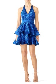 Blue Lace Layered Dress by David Koma