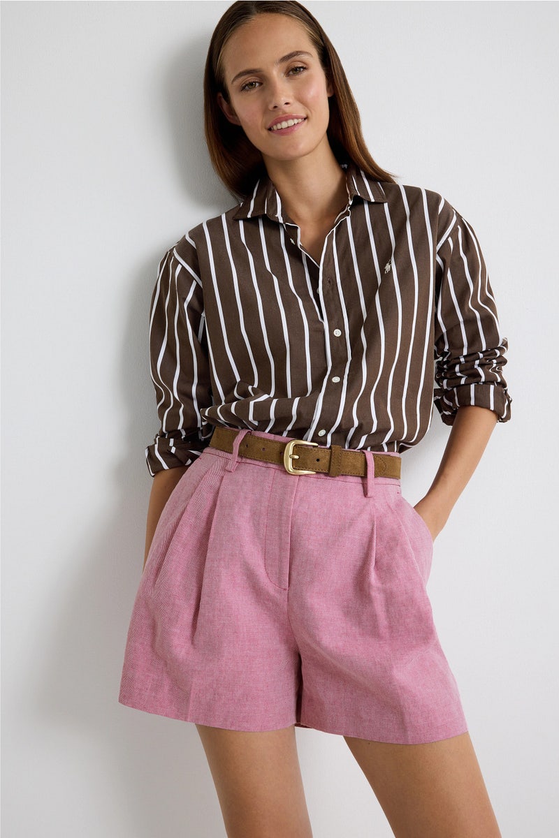 Pleated Linen Shorts by MICHAEL KORS - Photo 0