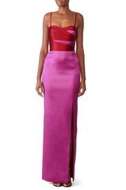 Two Tone Mikado Gown by Marchesa Notte