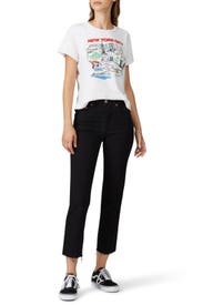 Black High Rise Stove Pipe Jeans by RE/DONE