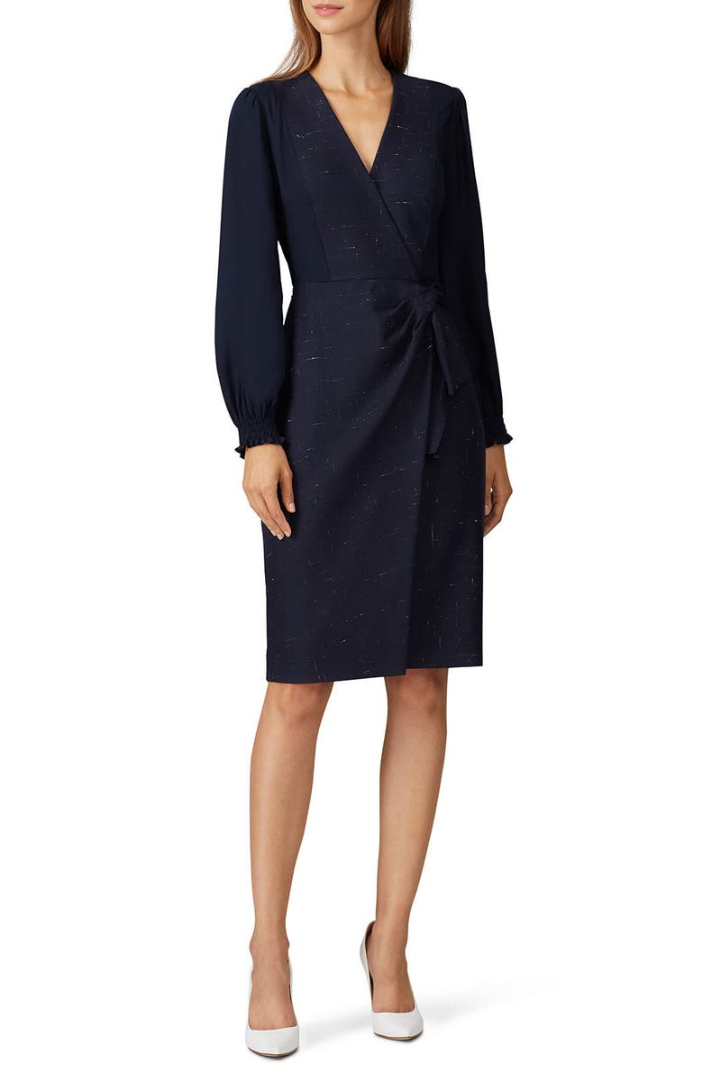 Navy Cross Hatch Dress by Rebecca Taylor NYC - Photo 0